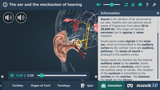 The mechanism of hearing educational VR 3D - عکس برنامه موبایلی اندروید