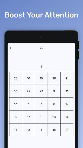 Schulte table - Image screenshot of android app