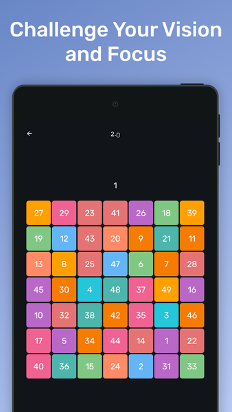 Schulte table - Image screenshot of android app