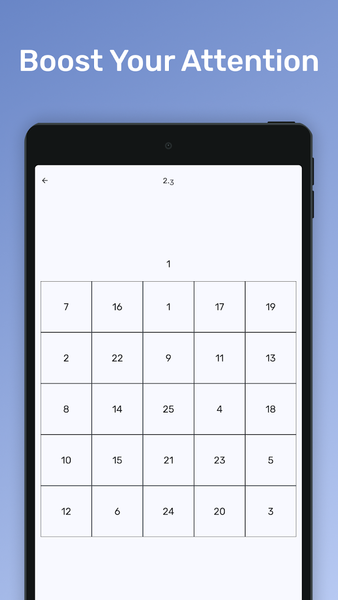 Schulte table - Image screenshot of android app