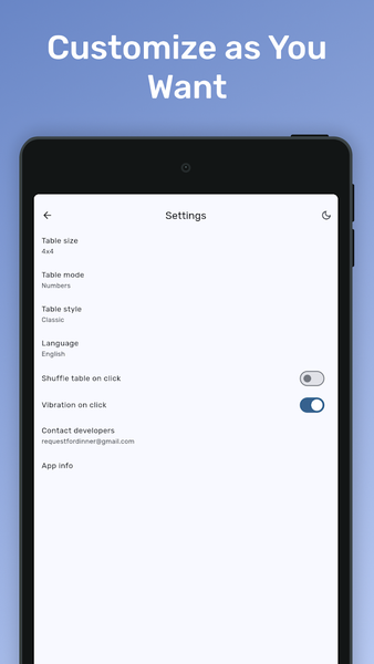 Schulte table - Image screenshot of android app