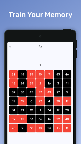 Schulte table - Image screenshot of android app