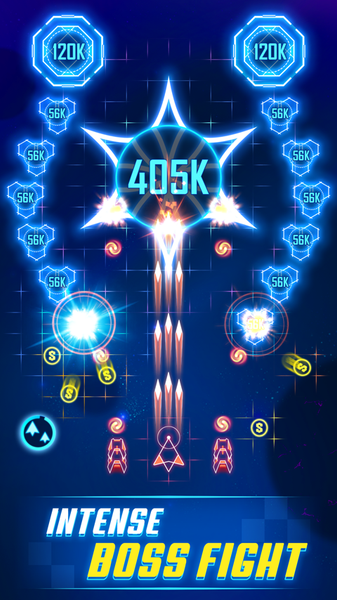 Glow Geometry Space Shooter - Image screenshot of android app