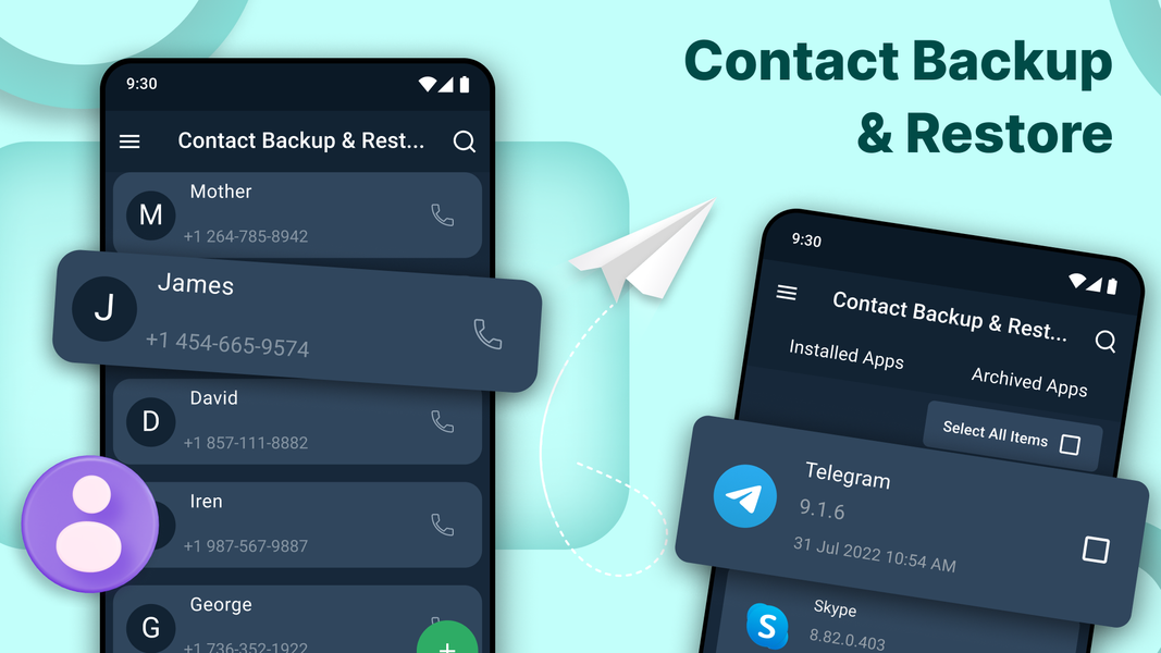 Contact Backup & Restore - عکس برنامه موبایلی اندروید