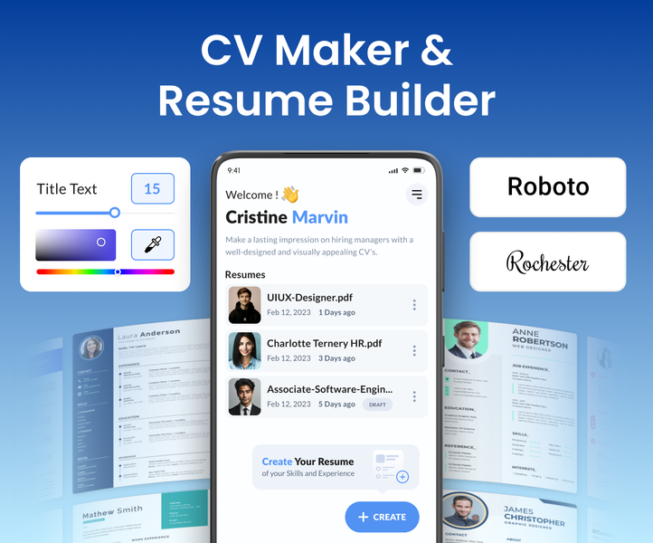 Resume Builder - CV Maker App - عکس برنامه موبایلی اندروید