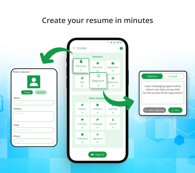Resume Builder, CV Maker - PDF - عکس برنامه موبایلی اندروید