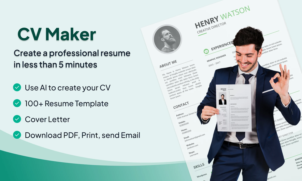 Resume Builder - AI CV Maker - عکس برنامه موبایلی اندروید