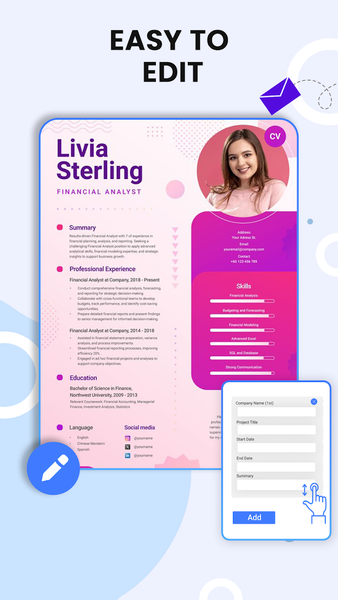 CV Maker & PDF Resume Builder - عکس برنامه موبایلی اندروید