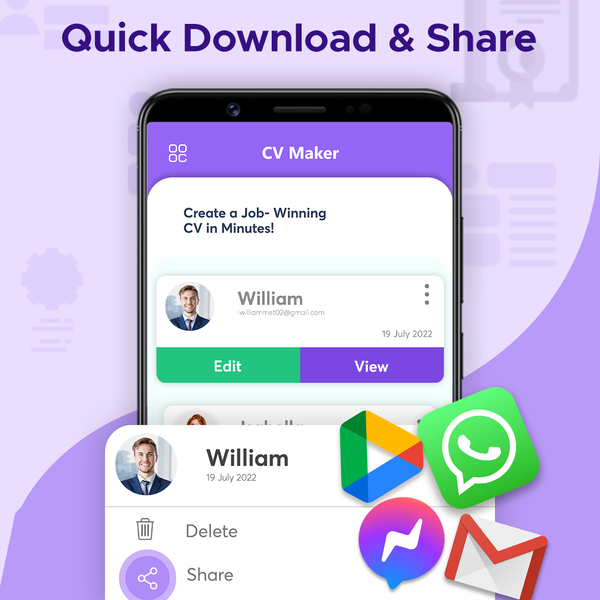 Resume Builder: CV maker PDF - عکس برنامه موبایلی اندروید