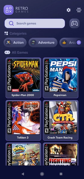 Retro Games - PSX Emulator - Image screenshot of android app