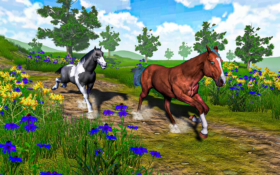 Wild horse family simulator 3D - Gameplay image of android game