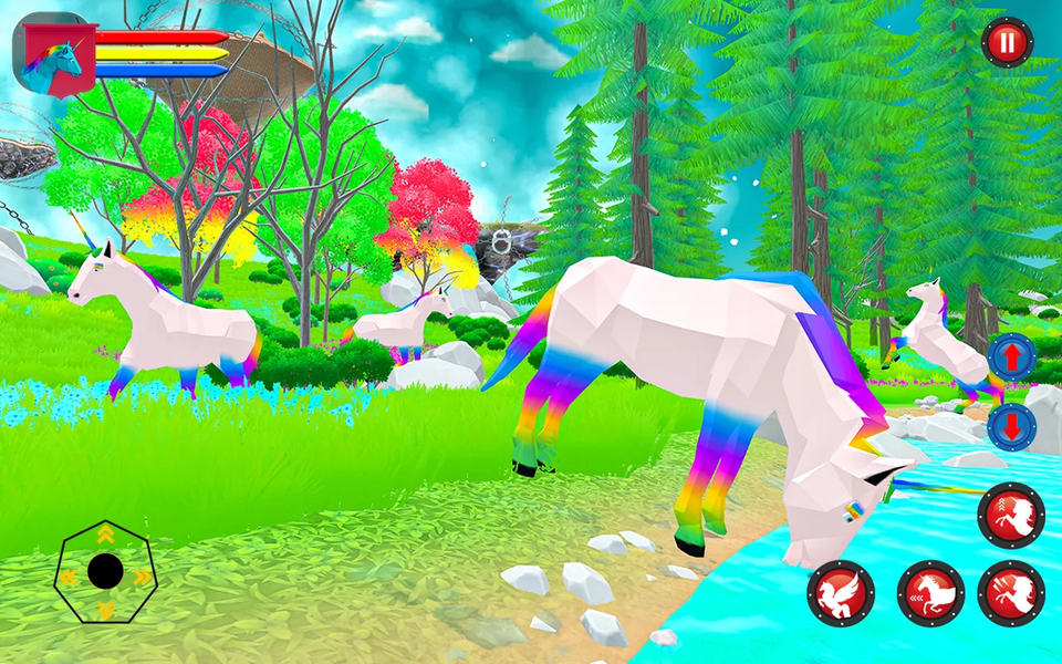 Flying Unicorn Pegasus Games - Gameplay image of android game