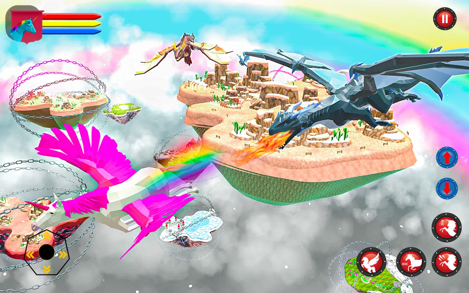 Flying Unicorn Pegasus Games - Gameplay image of android game