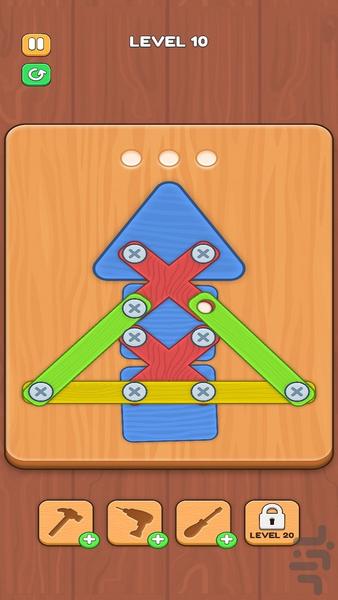 Wooden Unscrew Puzzle - Gameplay image of android game