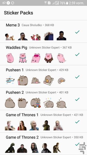 استیکر واتساپ - عکس برنامه موبایلی اندروید