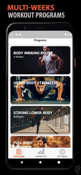 بدنسازی و تناسب اندام در خانه - عکس برنامه موبایلی اندروید