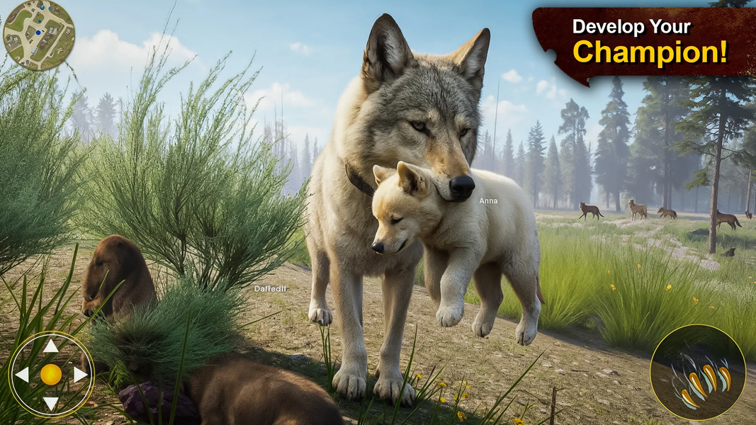 The Wolf Game: Wild Animal Sim - Gameplay image of android game