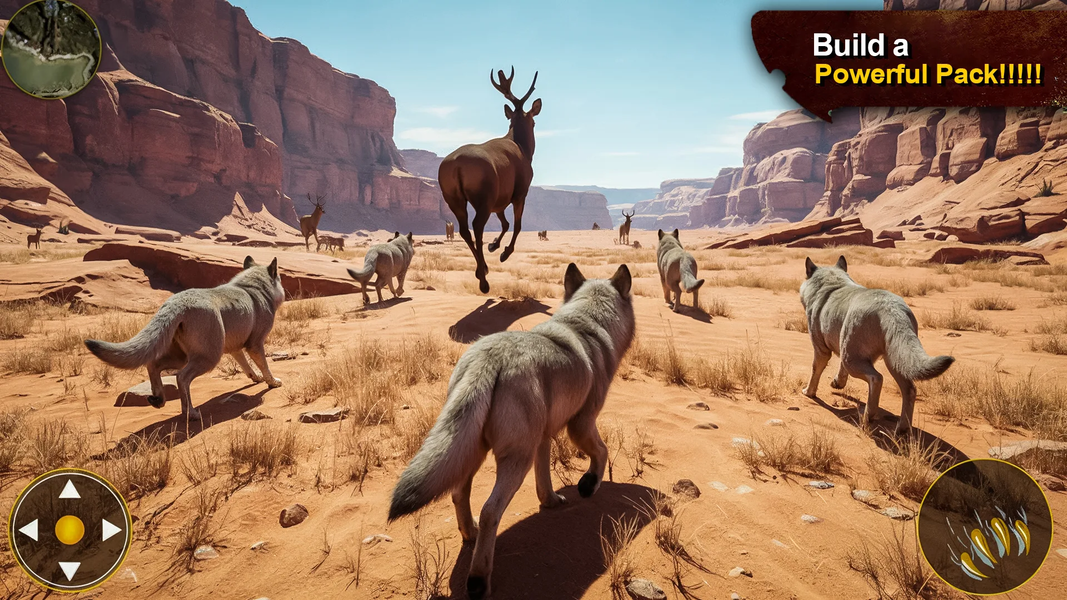The Wolf Game: Wild Animal Sim - Gameplay image of android game