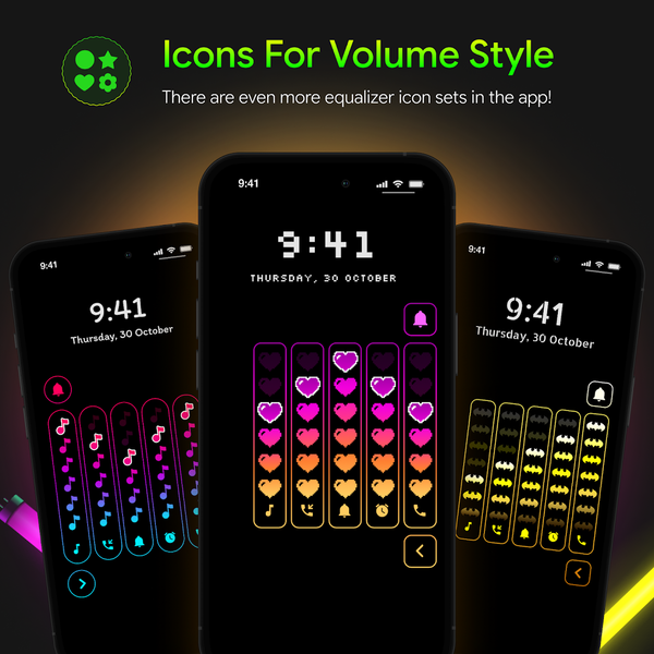 Neon LED Volume - Volume Style - عکس برنامه موبایلی اندروید