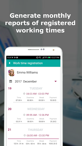 Work time tracking - Worker 24 - Image screenshot of android app