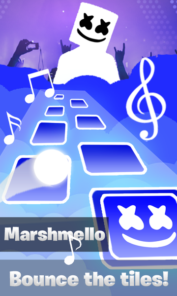 Marshmello Tiles Hop EDM Rush - Gameplay image of android game