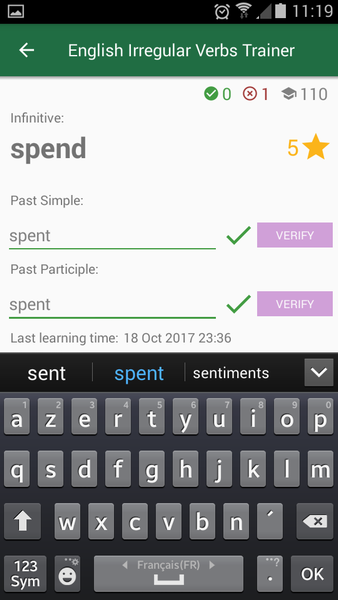 English Irregular Verbs - Image screenshot of android app