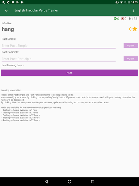 English Irregular Verbs - Image screenshot of android app