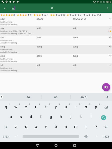English Irregular Verbs - Image screenshot of android app
