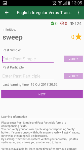 English Irregular Verbs - Image screenshot of android app