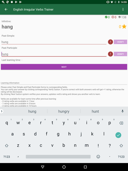 English Irregular Verbs - Image screenshot of android app