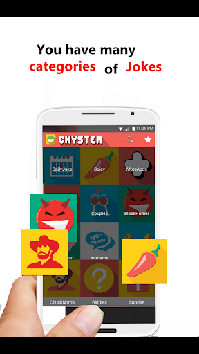 Chyster Jokes, the best humor app - Image screenshot of android app