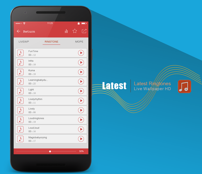 New Top Ringtones & Wallpaper - Image screenshot of android app
