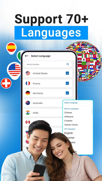 Language Translator App - عکس برنامه موبایلی اندروید