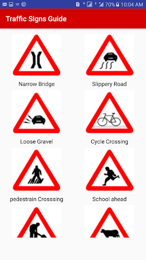 Traffic Signs Guide : - عکس برنامه موبایلی اندروید