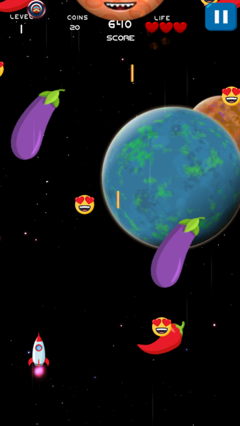 Space Shooter Emoji Invasion - Image screenshot of android app