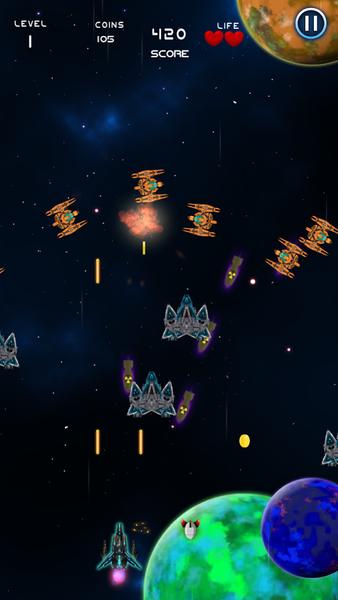 Space Shooter - Insert Coin - Gameplay image of android game