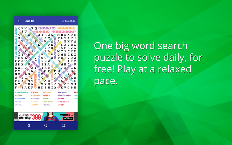 Word Search Advanced Puzzle - عکس بازی موبایلی اندروید