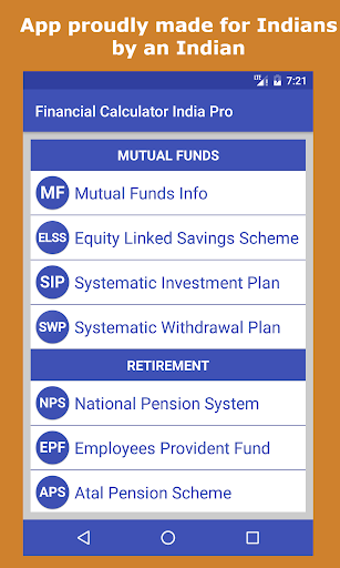 Financial Calculator India - Image screenshot of android app