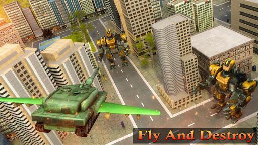 Flying Air Robot Transform Tank Robot Battle War - عکس بازی موبایلی اندروید
