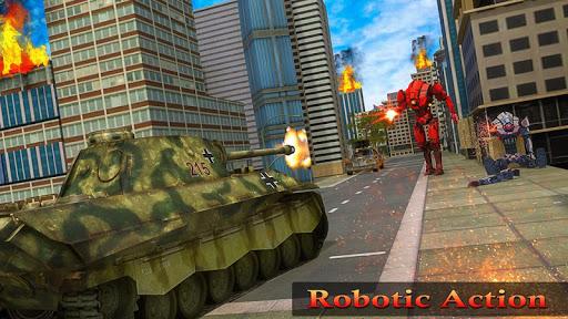 Flying Air Robot Transform Tank Robot Battle War - Gameplay image of android game