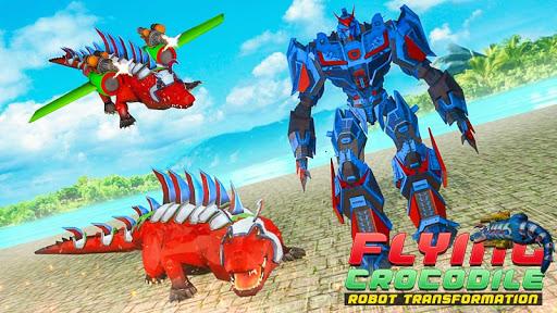 Flying Crocodile Robot Transformation Game - Gameplay image of android game