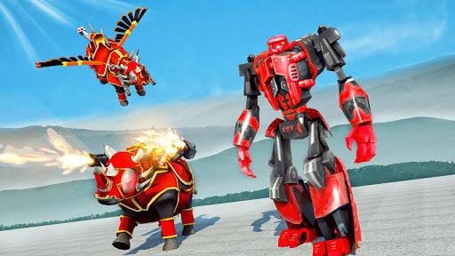 Flying Rhino Robot Transform: Robot War Games - عکس بازی موبایلی اندروید