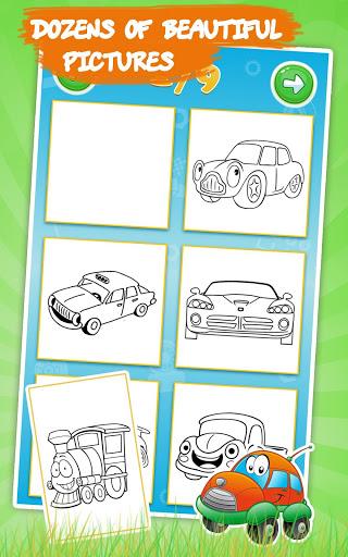 Cars coloring pages for kids - Gameplay image of android game