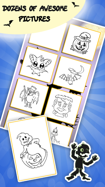 Kids coloring book halloween - Gameplay image of android game