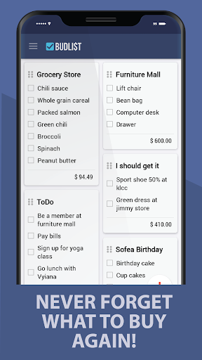 Grocery Shopping List -BudList - Image screenshot of android app