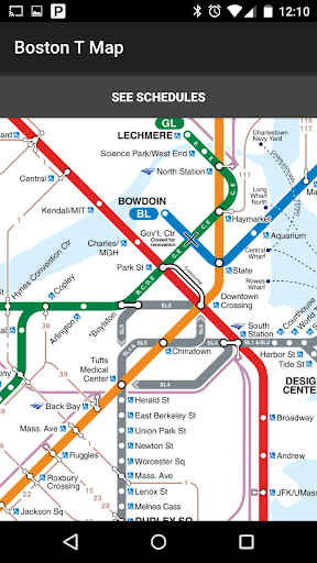 MBTA Boston T Map - Image screenshot of android app