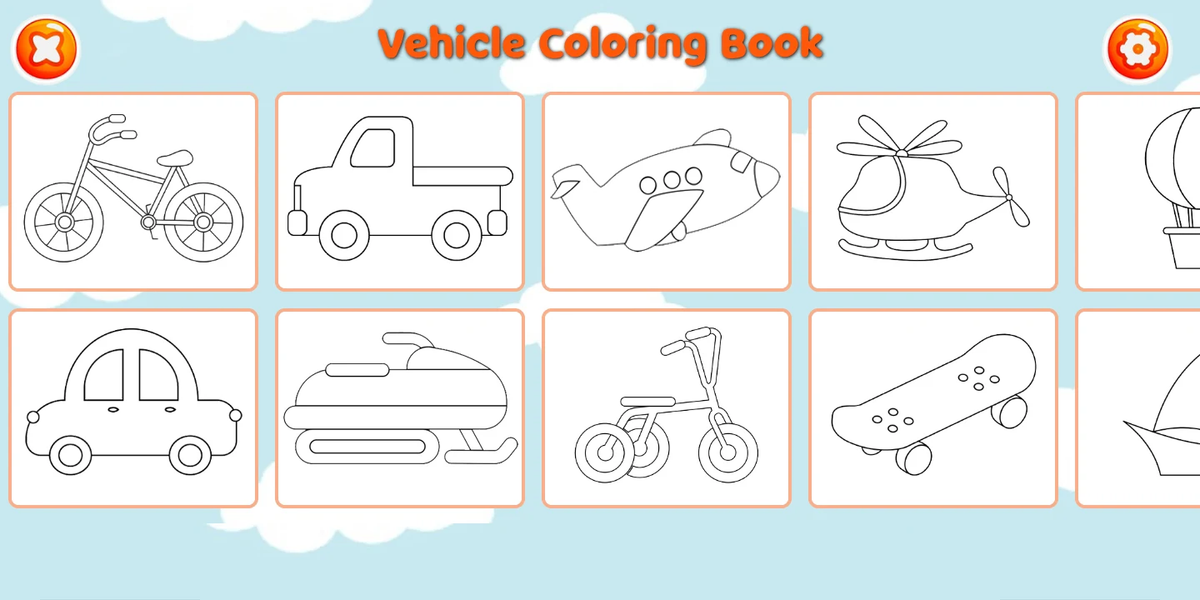 Vehicle Coloring Book For Kids - Image screenshot of android app