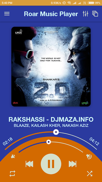 Roar Music Player - عکس برنامه موبایلی اندروید