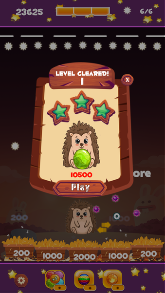 Hedgehog Bursting Bubbles - Gameplay image of android game
