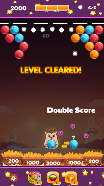 Hedgehog Bursting Bubbles - Gameplay image of android game